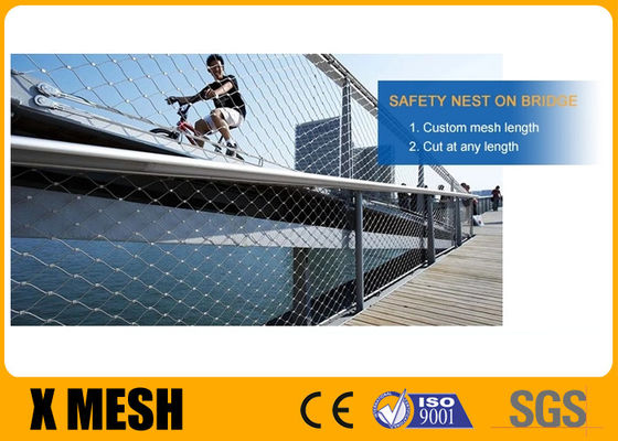 7 × 7 1.5mm Wire Stainless Steel Ferrule Rope Mesh Untuk Balustrade Infill